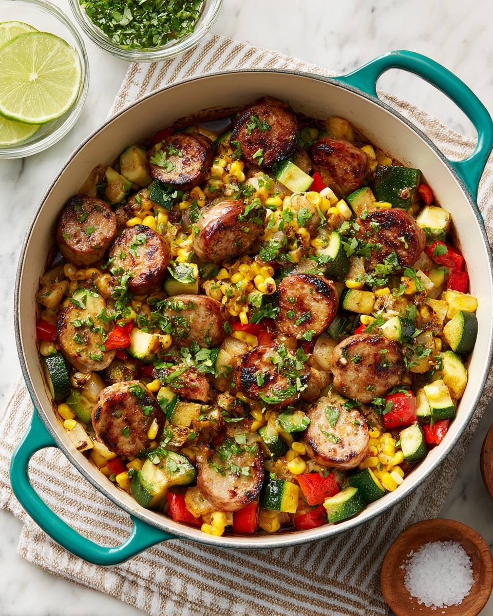 Summer Sausage Skillet with Andouille Sausage Recipe - Recipe Image