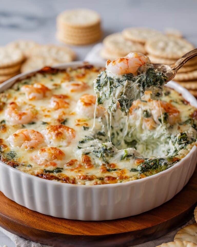 Cheesy and Creamy Shrimp & Crab Spinach Dip Recipe