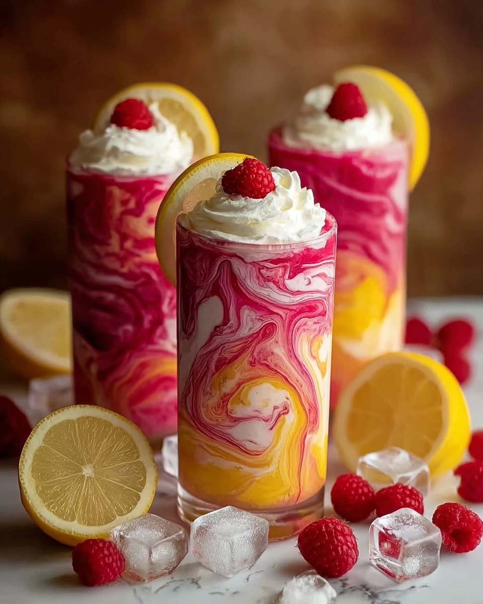 Whipped Pink Lemonade with Raspberries and Vanilla Cream Recipe - Recipe Image