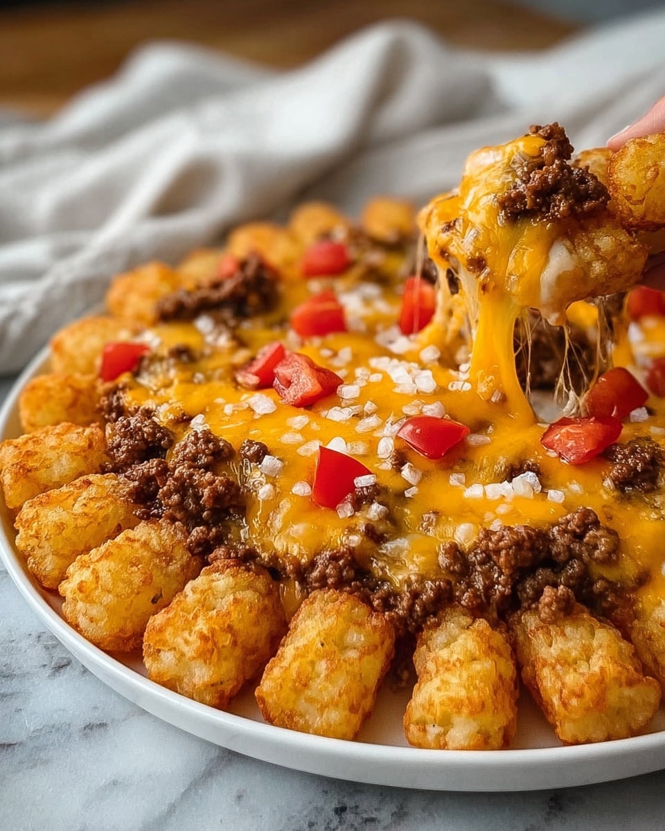 Cheesy Tater Tot Casserole with Ground Beef and Rotel Recipe - Recipe Image