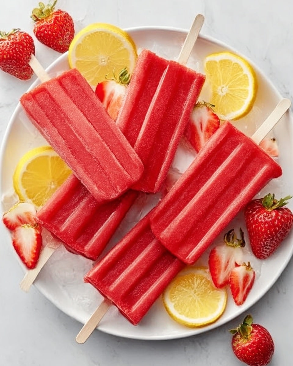 Strawberry Lemonade Popsicles Recipe 6 Strawberry Lemonade Popsicles Recipe - Recipe Image
