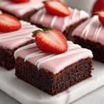Strawberry Frosted Heart Shaped Brownies Recipe