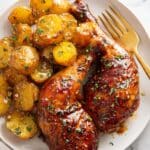 Roasted Chicken and Potatoes with Garlic Sauce Recipe