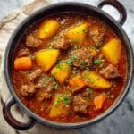 Classic Beef Stew Recipe with Red Wine and Vegetables Recipe