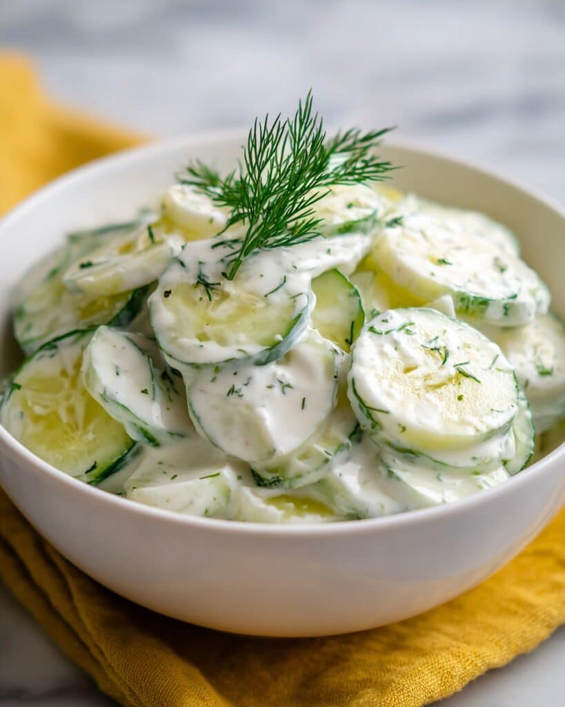Dad’s Creamy Cucumber Salad Recipe