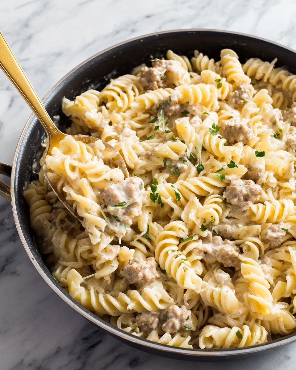 Stovetop Creamy Ground Beef Pasta Recipe - Recipe Image