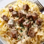 Garlic Butter Steak Bites with Creamy Parmesan Pasta Recipe