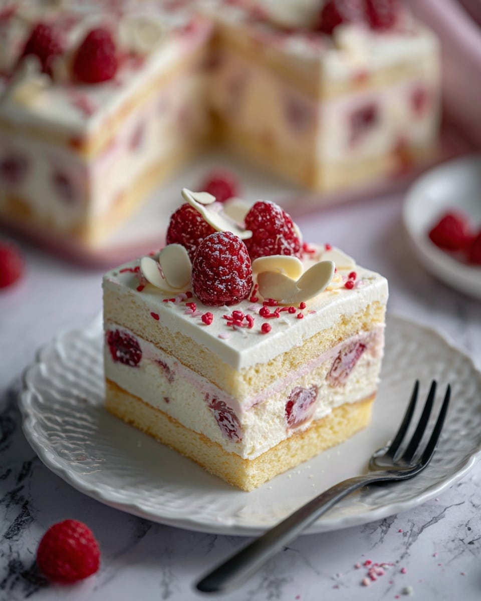 White Chocolate Raspberry Traybake Recipe - Recipe Image
