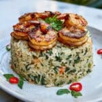 Garlic Butter Shrimp and Rice Stack Recipe