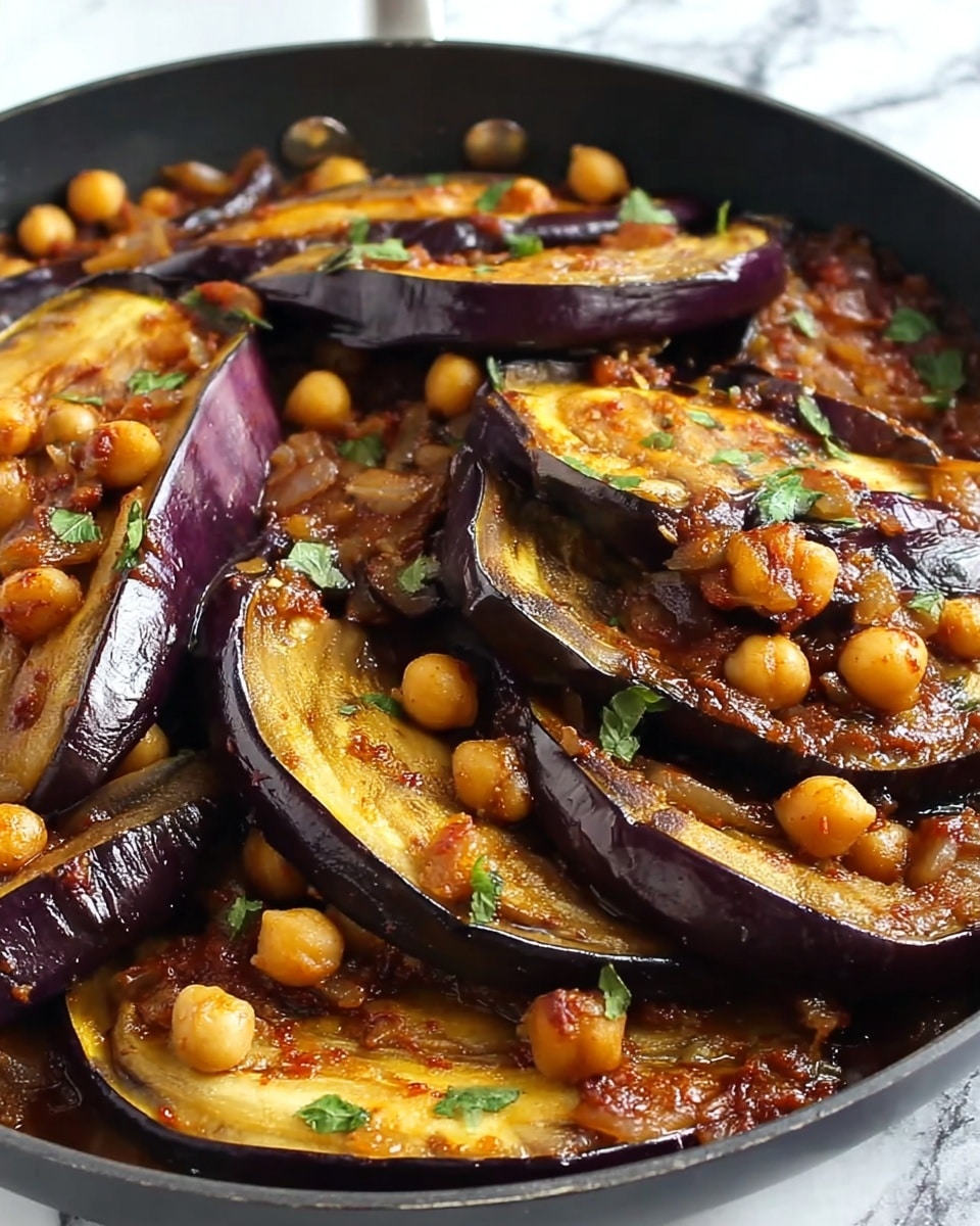 Calabrian Chili Butter Eggplant with Crispy Chickpeas Recipe - Recipe Image