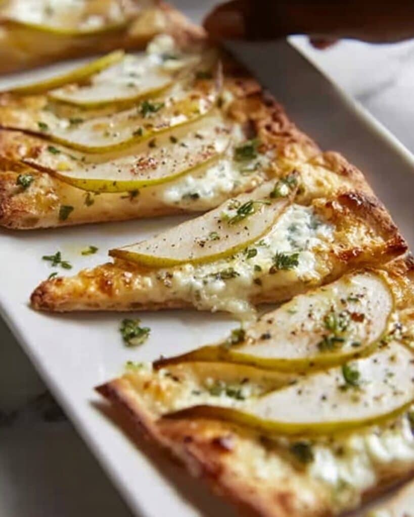 Pear and Gorgonzola Flatbread with Honey and Walnuts Recipe