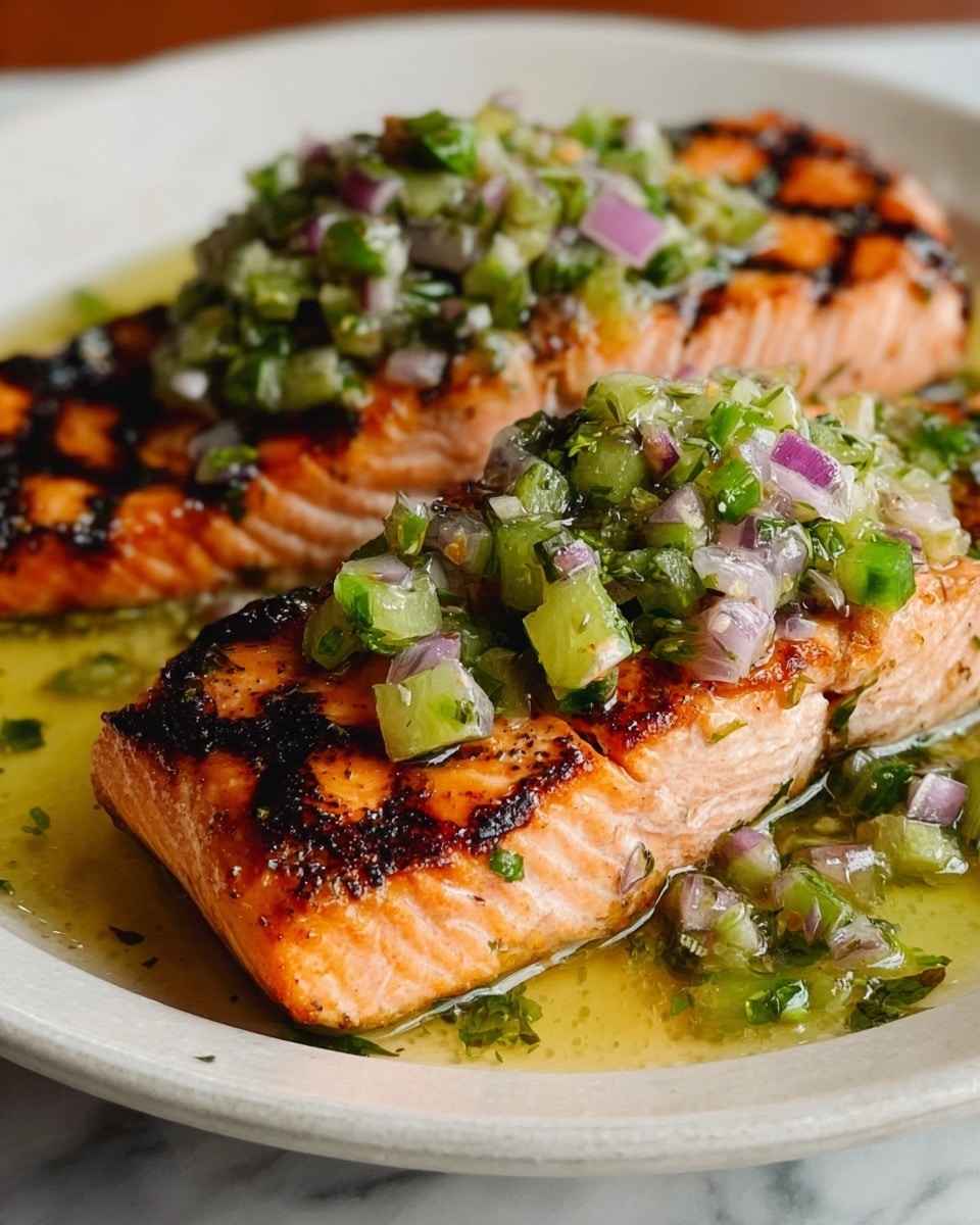 Miso Butter Salmon with Sizzled Scallion Salsa Verde Recipe - Recipe Image