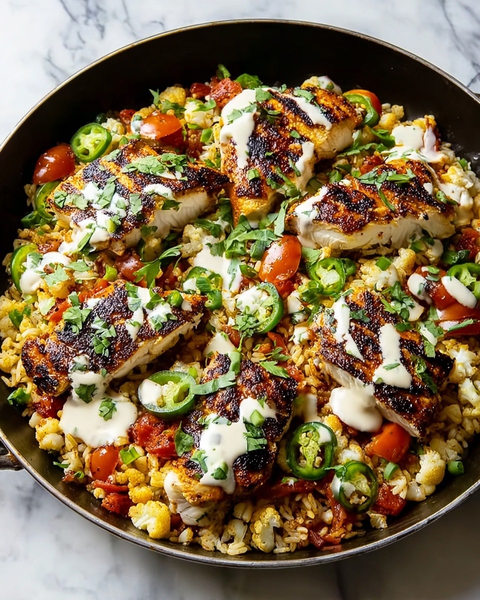 Salsa Chicken Cauliflower Rice Skillet Recipe - Recipe Image