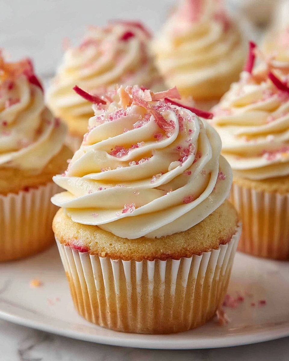 Rhubarb Honey Peach Cream Cheese Cupcakes Recipe 5 Rhubarb Honey Peach Cream Cheese Cupcakes Recipe - Recipe Image