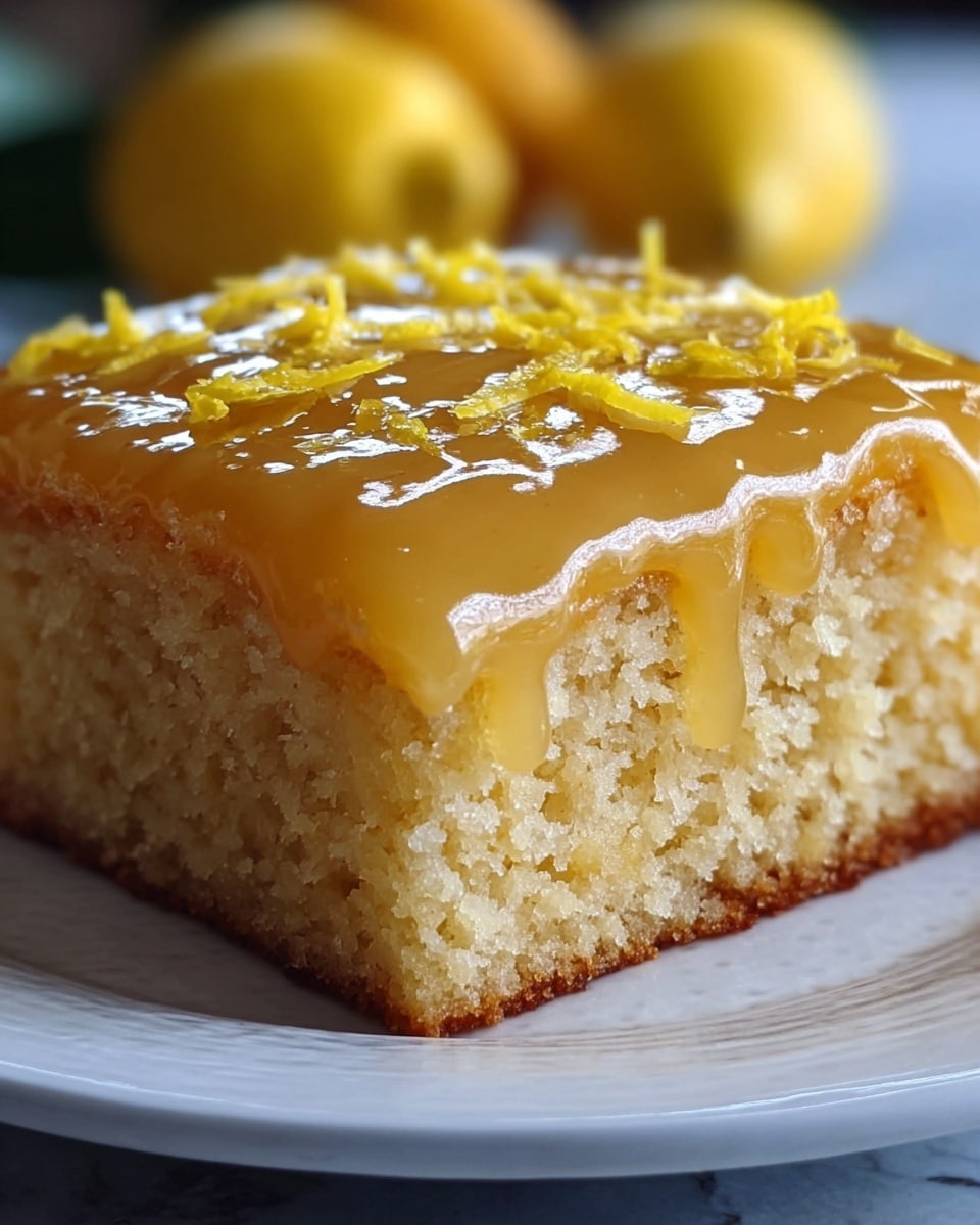 Lemon Condensed Milk Drizzle Cake Recipe - Recipe Image