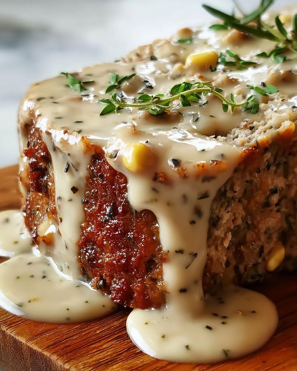 Chicken Cordon Bleu-Inspired Meatloaf with Dijon Gravy Recipe - Recipe Image