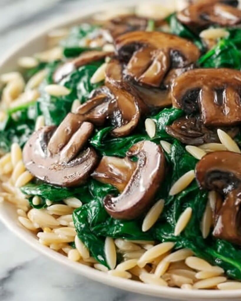 Mushroom and Spinach Orzo Recipe