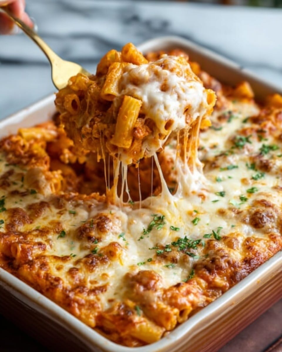 Cheesy Baked Rigatoni Recipe 6 Cheesy Baked Rigatoni Recipe - Recipe Image