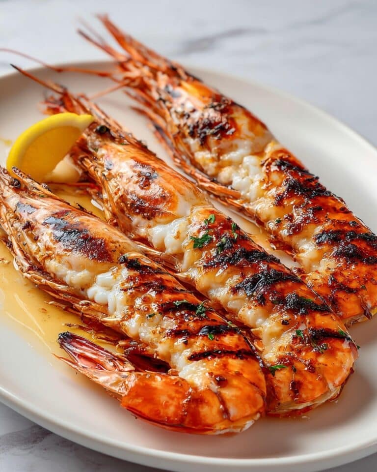 Char-Grilled King Prawns with Lemon Recipe