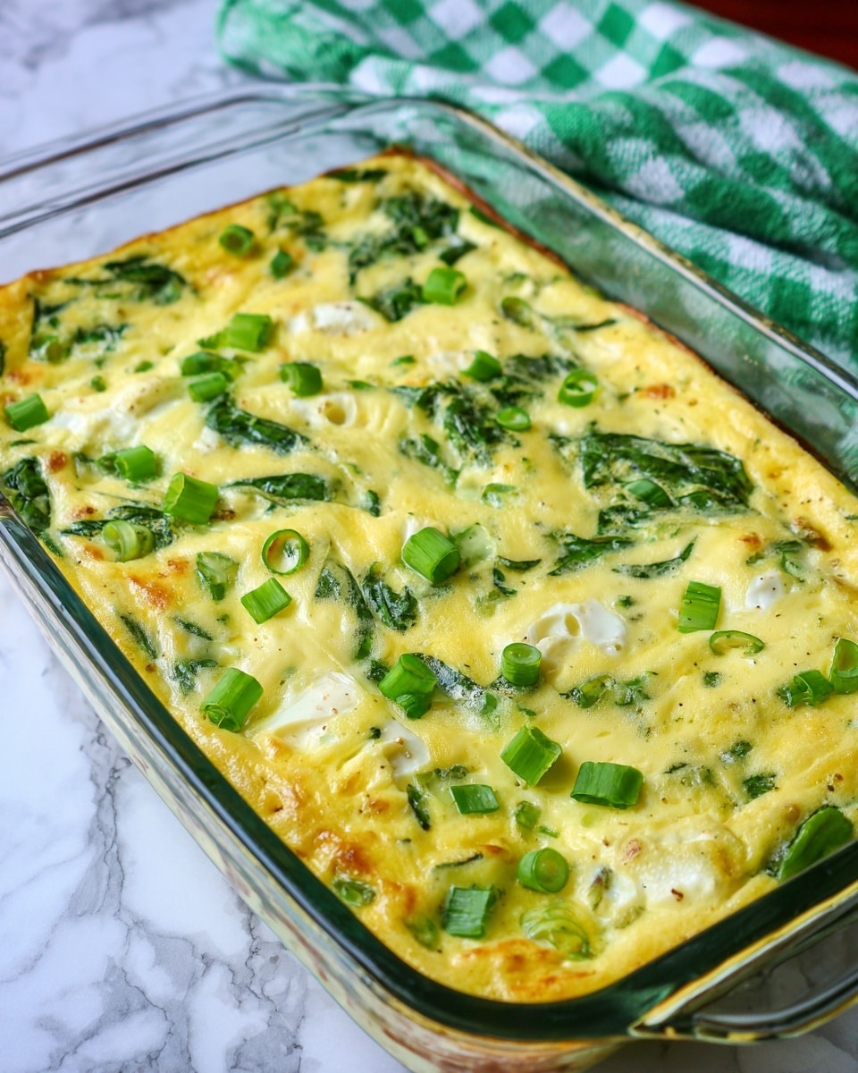 Baked Spinach and Cheese Egg Casserole Recipe - Recipe Image