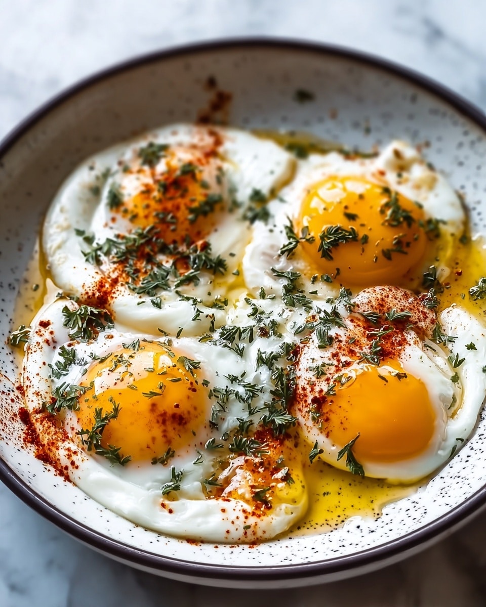 Turkish Eggs (Cilbir) Recipe 5 Turkish Eggs (Cilbir) Recipe - Recipe Image