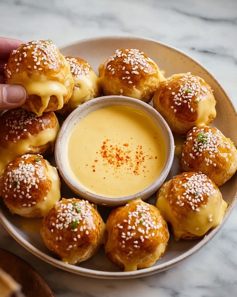 Pretzel Bites with Cheddar Cheese Sauce Recipe 5 Pretzel Bites with Cheddar Cheese Sauce Recipe - Recipe Image