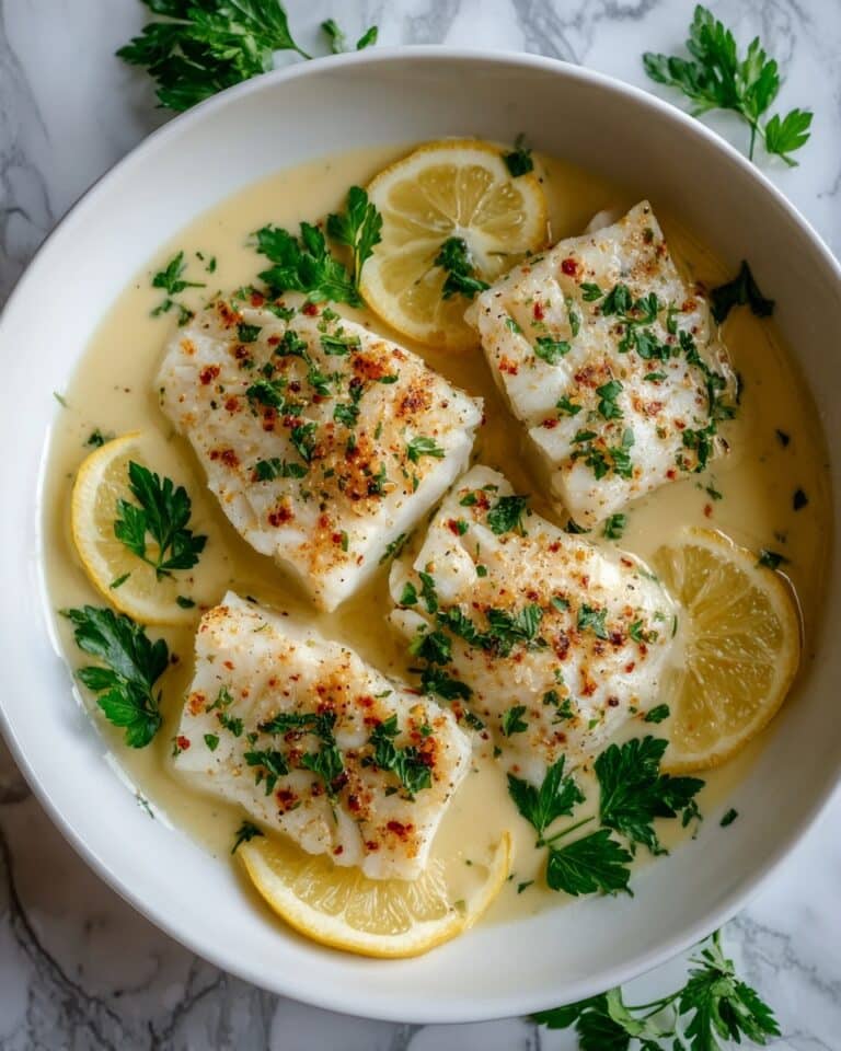 Baked Cod in Coconut Lemon Cream Sauce Recipe