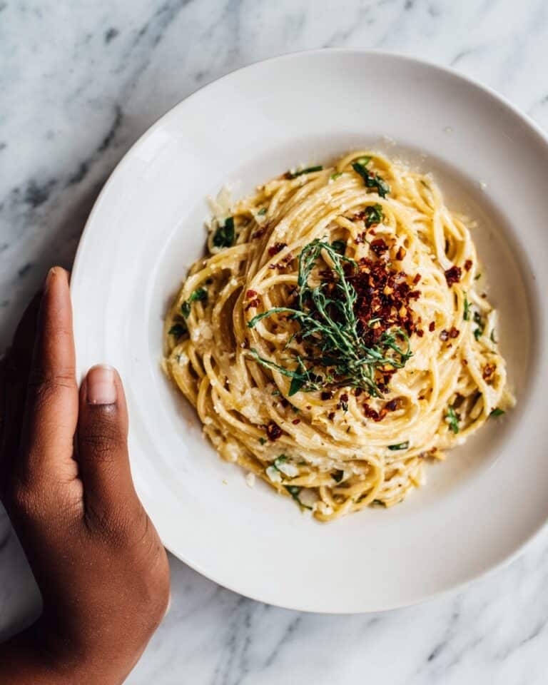 Caramelized Onion Pasta with Chilli Oil Recipe