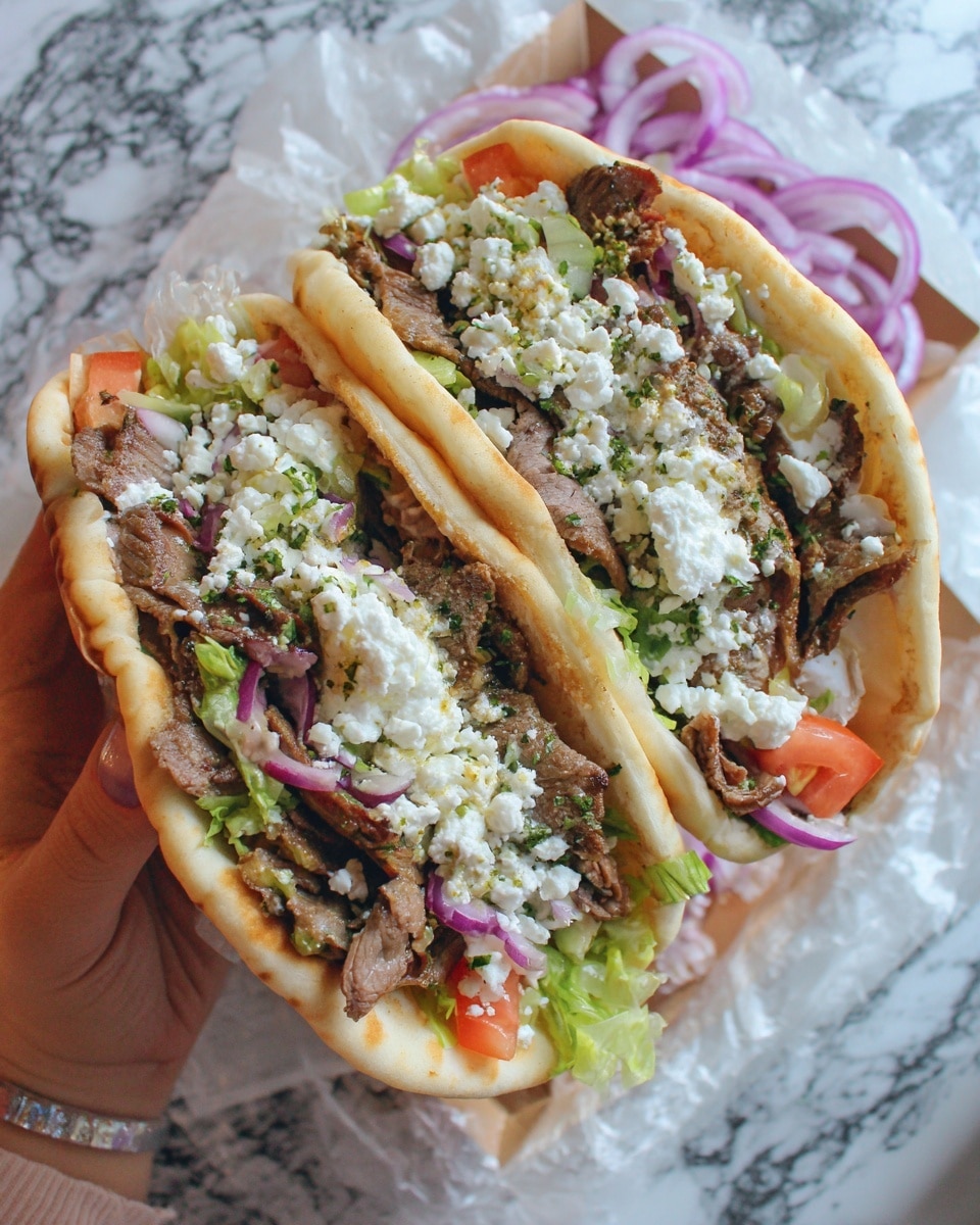 Lamb Gyros with Warm Pita and Toppings Recipe - Recipe Image
