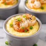 Shrimp and Scallion Grit Cups with Creamy Cheese Recipe