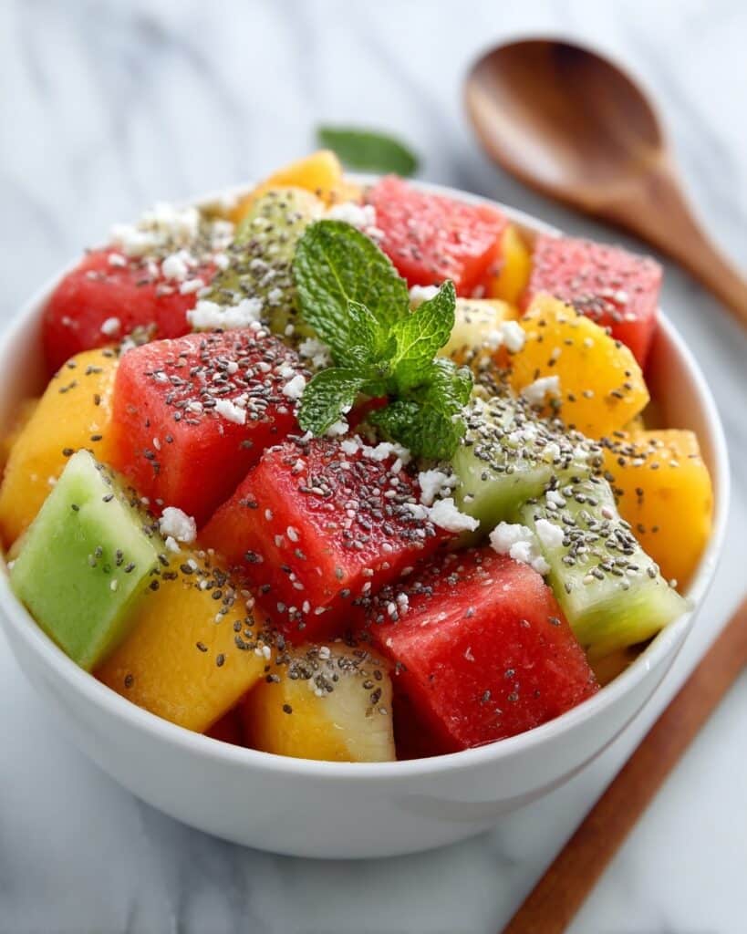 Summer Peach Watermelon Salad Recipe