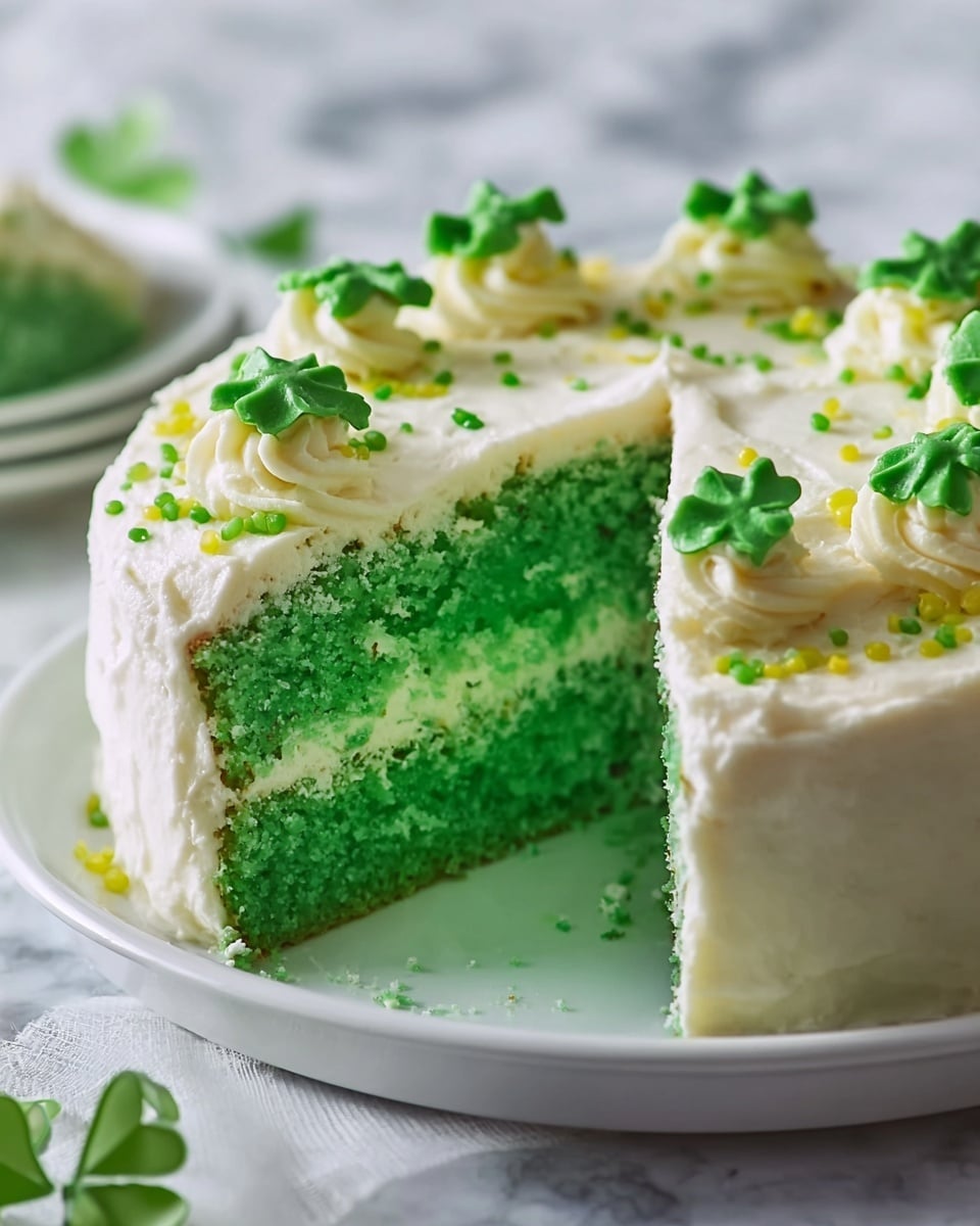St. Patrick's Day Green Poke Cake Recipe - Recipe Image
