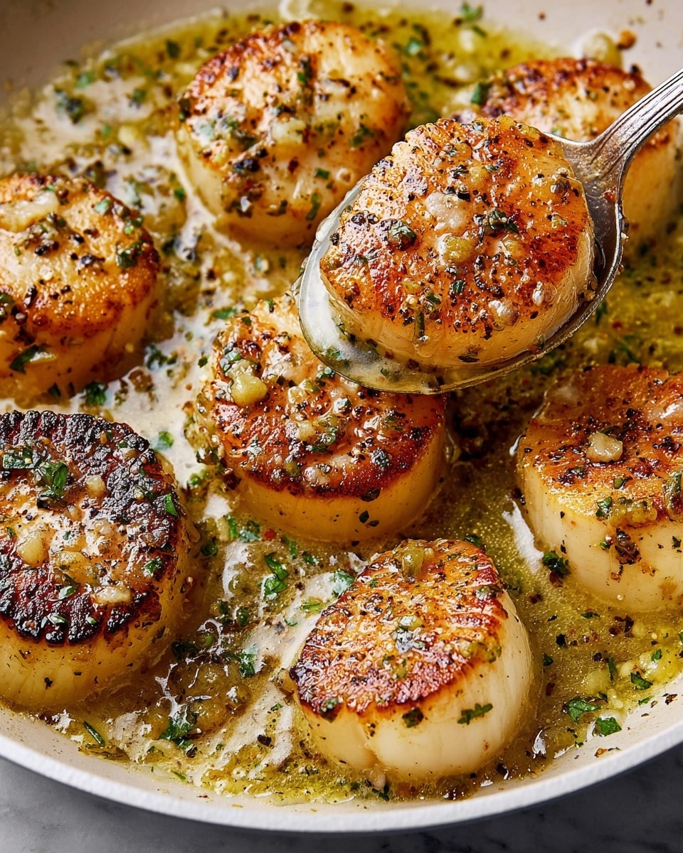 Pan Seared Scallops with Lemon Garlic Sauce Recipe - Recipe Image