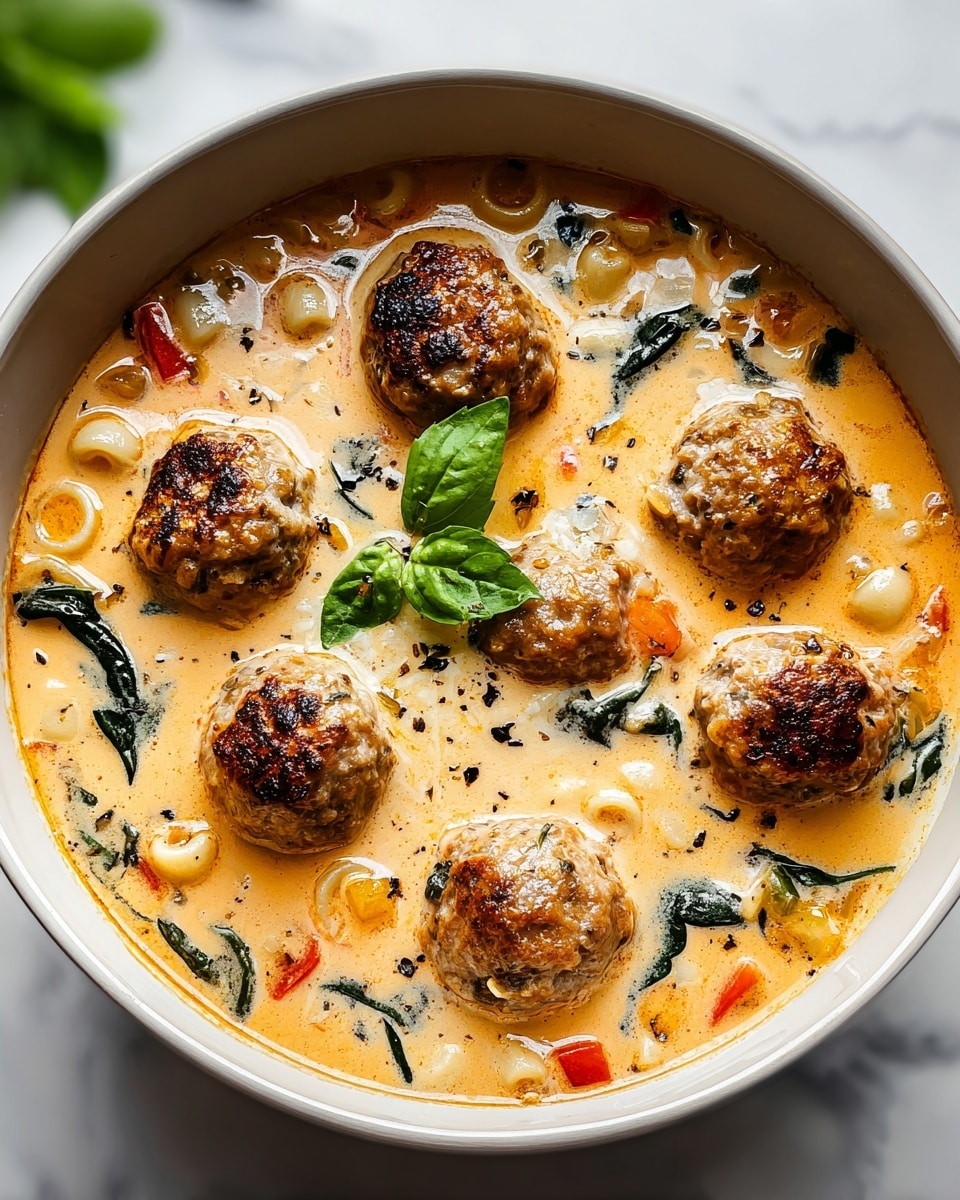 Creamy Italian Meatball Soup Recipe - Recipe Image
