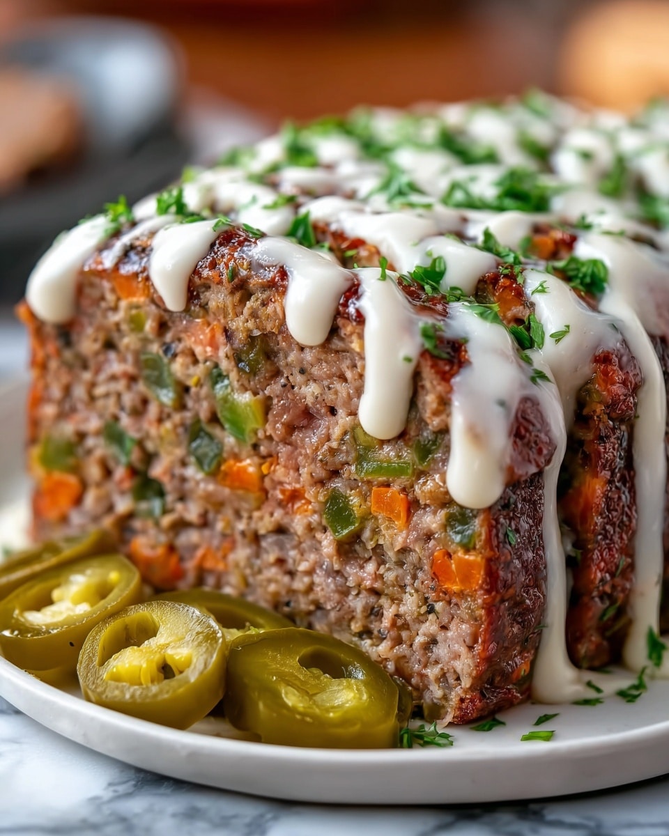 Smoky Jalapeño Popper Meatloaf with Creamy Ranch Drizzle Recipe 5 Smoky Jalapeño Popper Meatloaf with Creamy Ranch Drizzle Recipe - Recipe Image