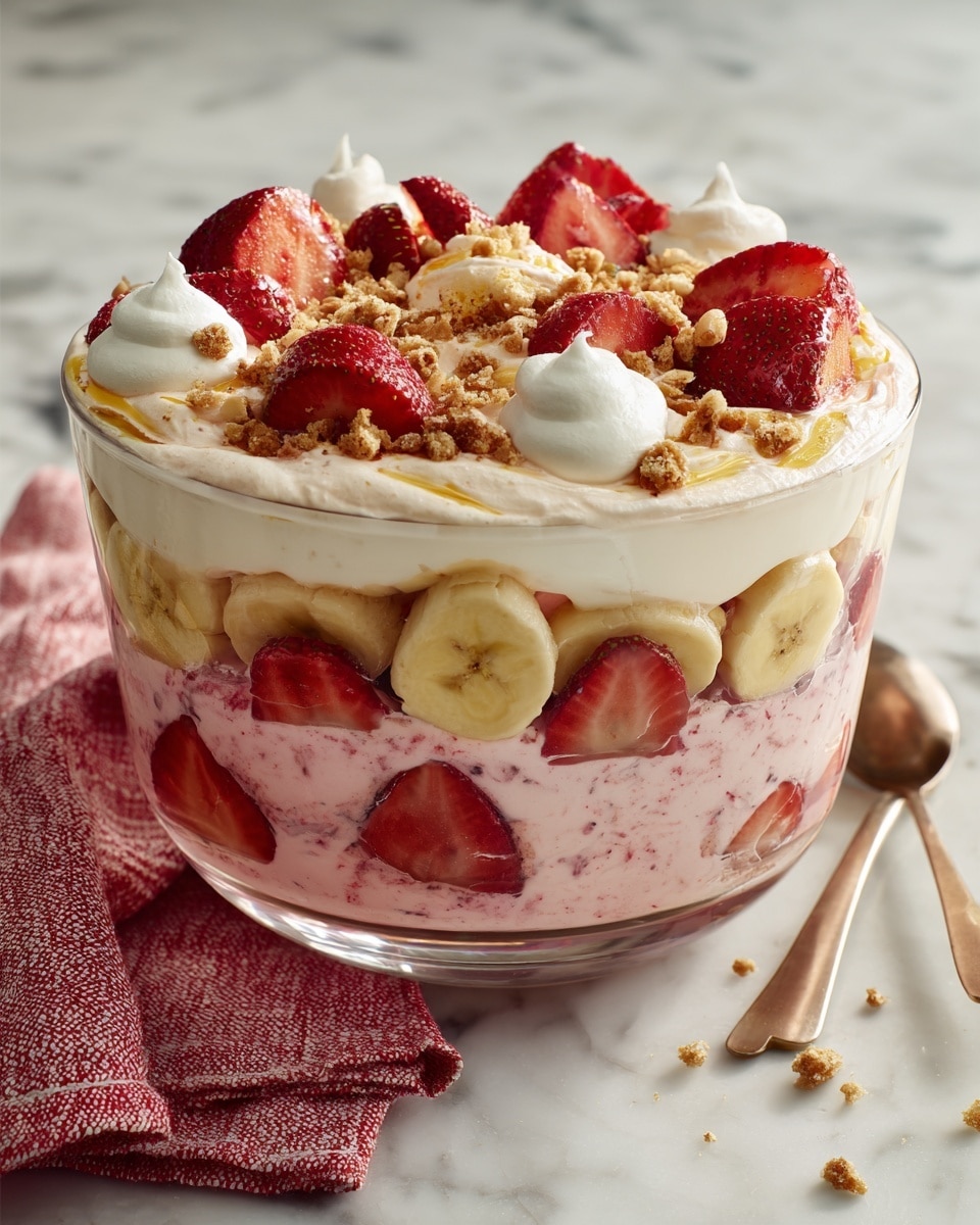 Strawberry Crunch Banana Pudding Recipe - Recipe Image