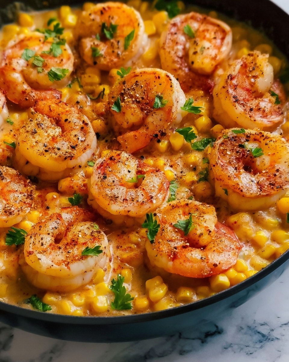 Shrimp and Creamed Corn Skillet Recipe - Recipe Image