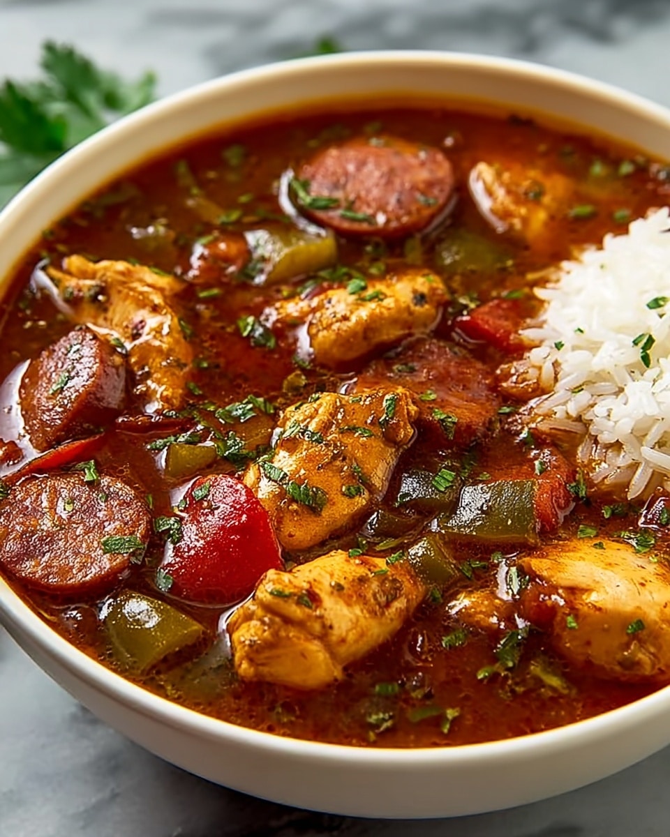 Cajun Chicken and Sausage Gumbo Recipe - Recipe Image