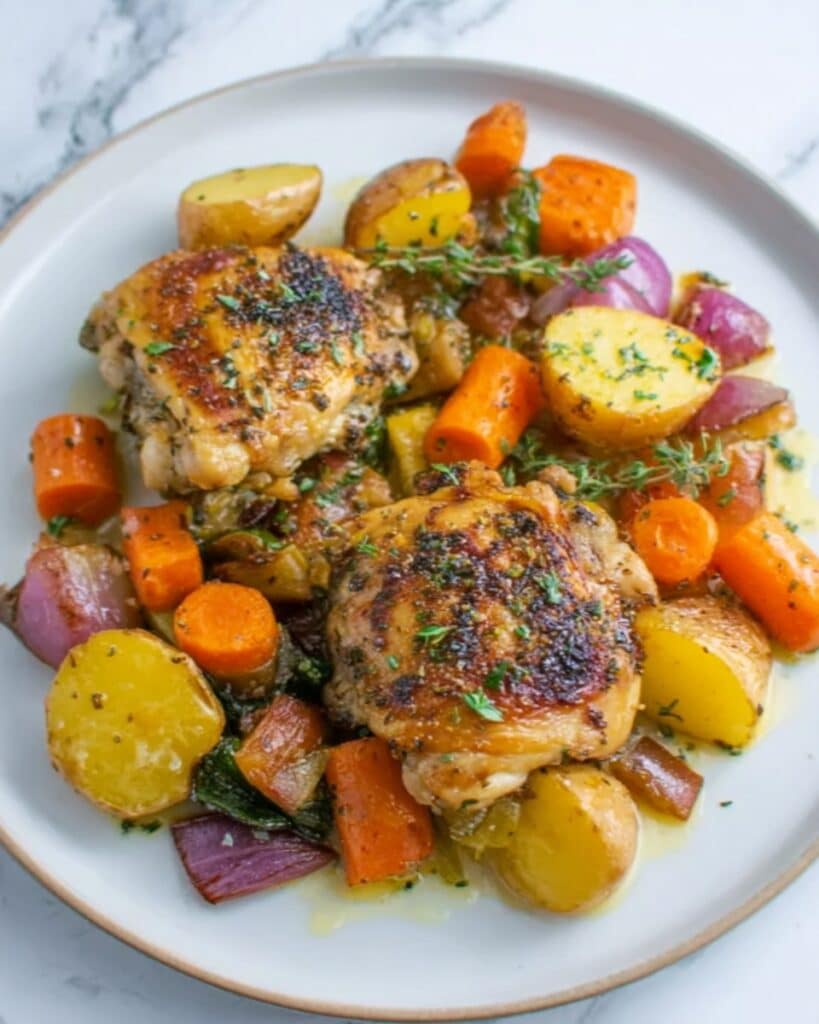 Autumn Roast Chicken with Root Vegetables and Honey-Glazed Soy Sauce Recipe