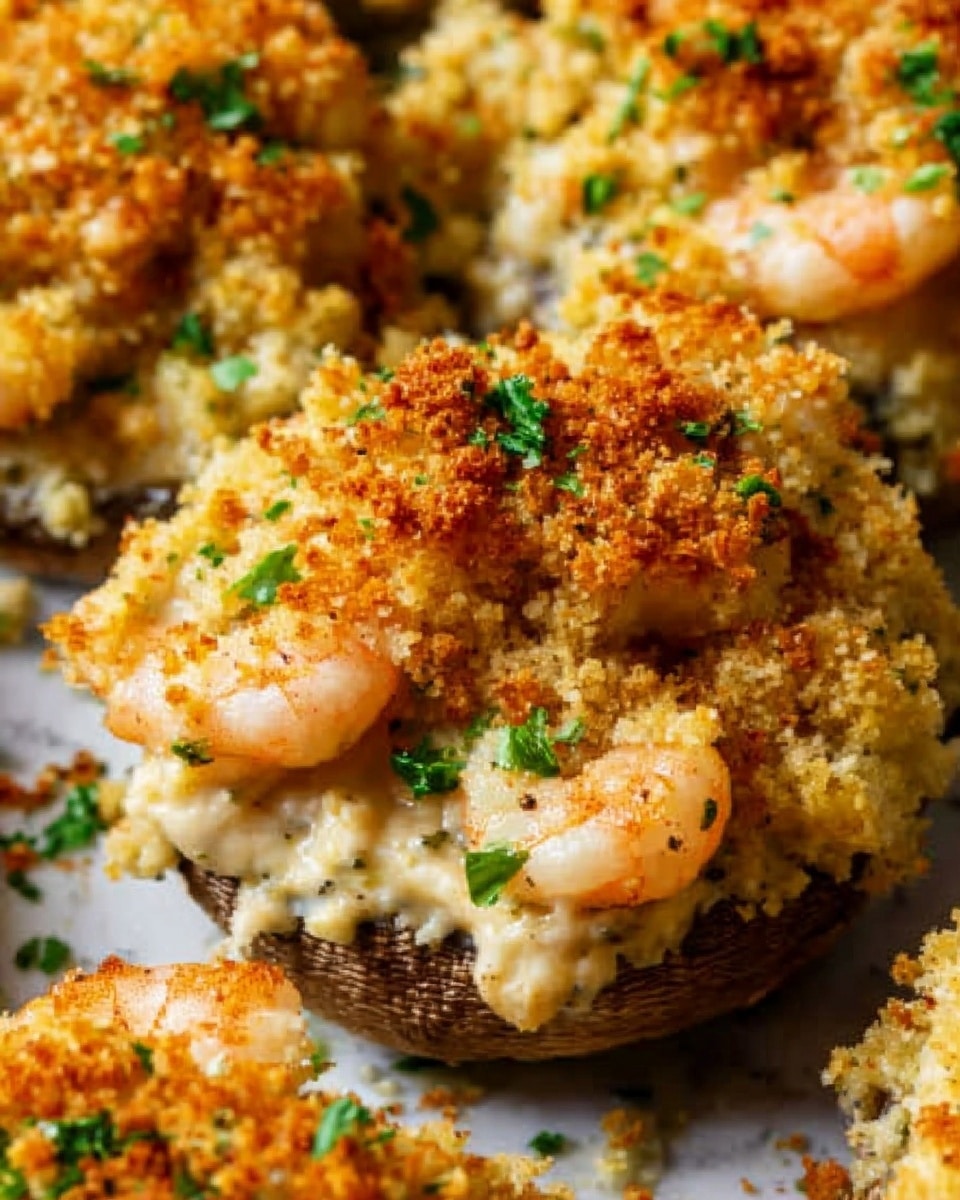 Savory Shrimp Casserole with Cheddar, Mozzarella, and Panko Breadcrumb Topping Recipe - Recipe Image