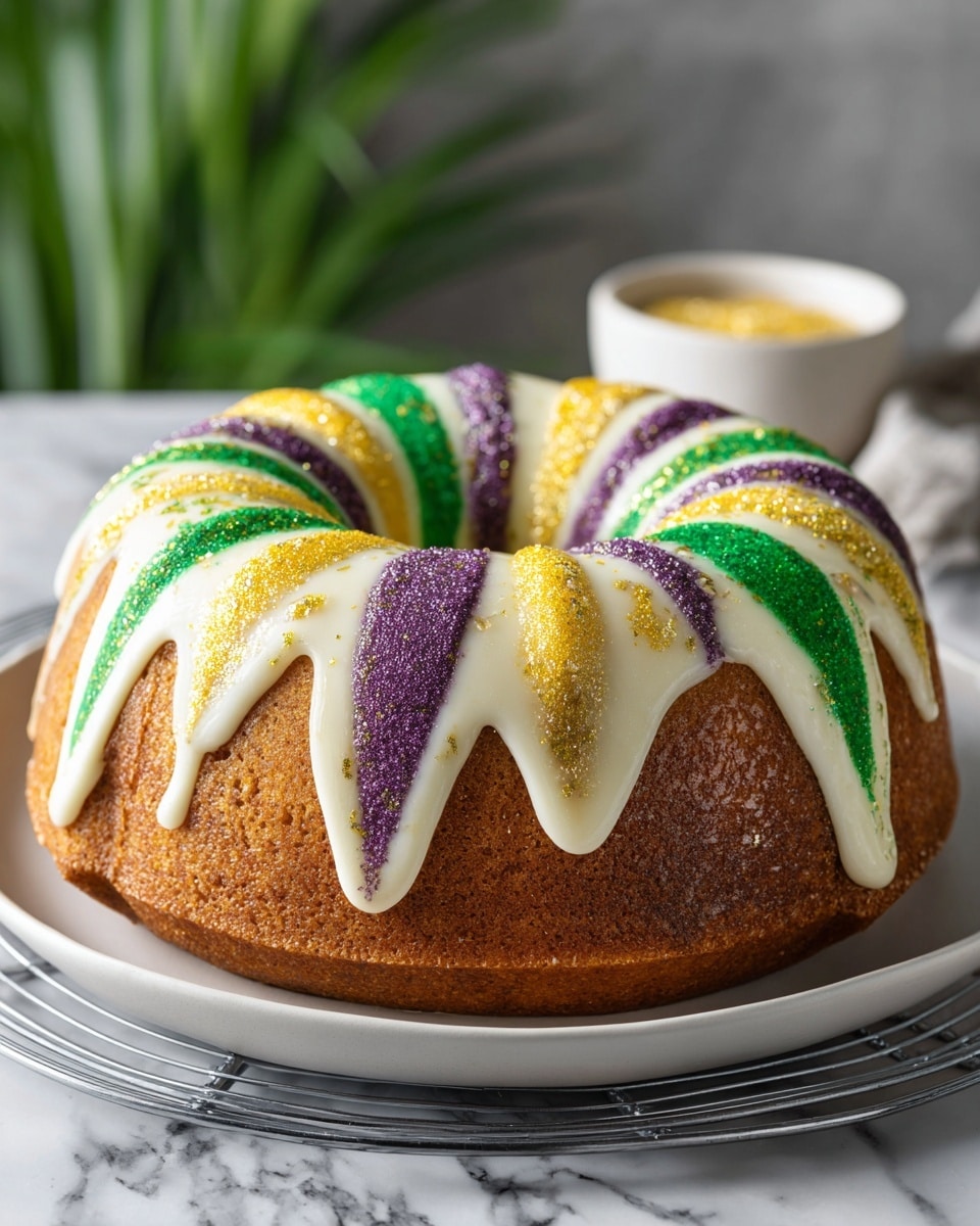 Easy Mardi Gras King Cake Recipe - Recipe Image