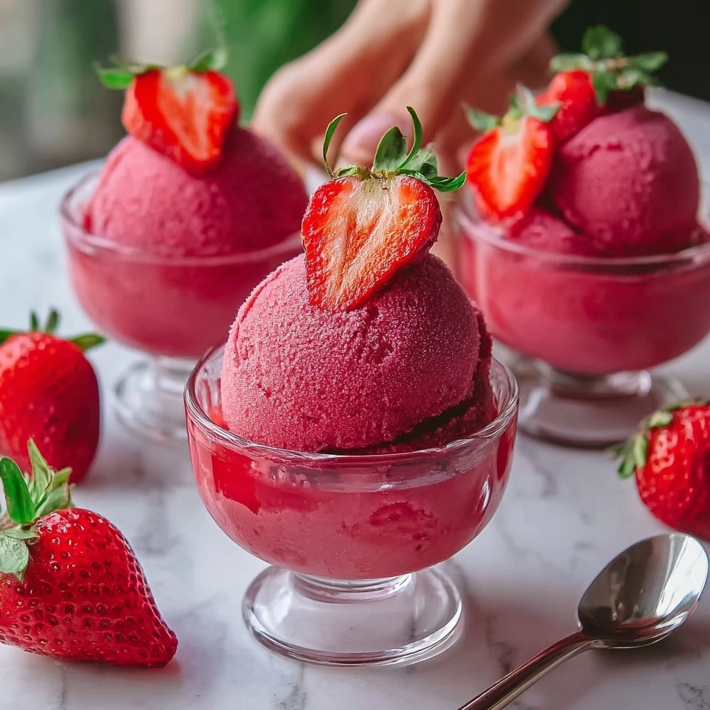 Homemade Strawberry Sorbet Recipe - Recipe Image