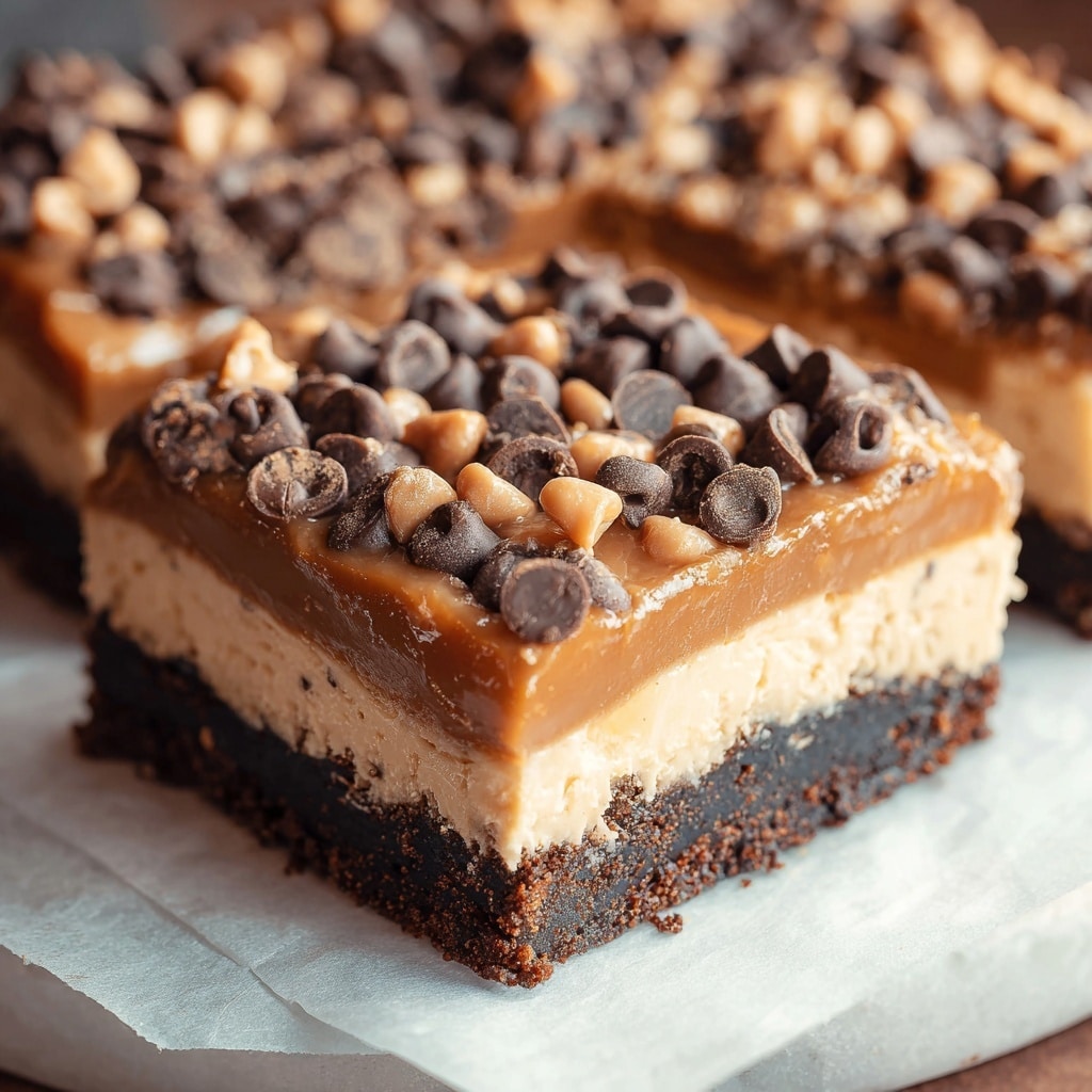 Chocolate Peanut Butter Cheesecake Bars Recipe - Recipe Image