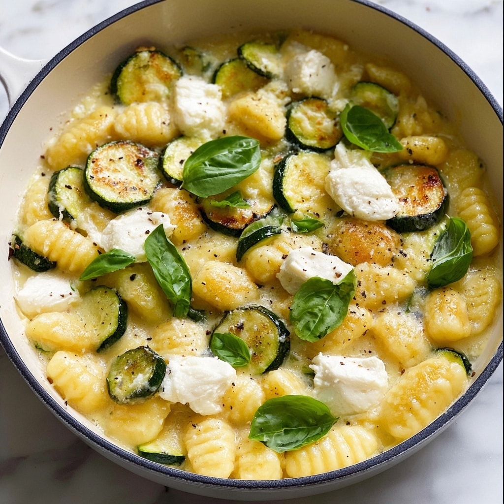 Lemon and Basil Gnocchi with Zucchini, Spinach, and Mozzarella Recipe - Recipe Image