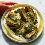 Artichokes on Whipped Ricotta with Herb Gremolata Recipe