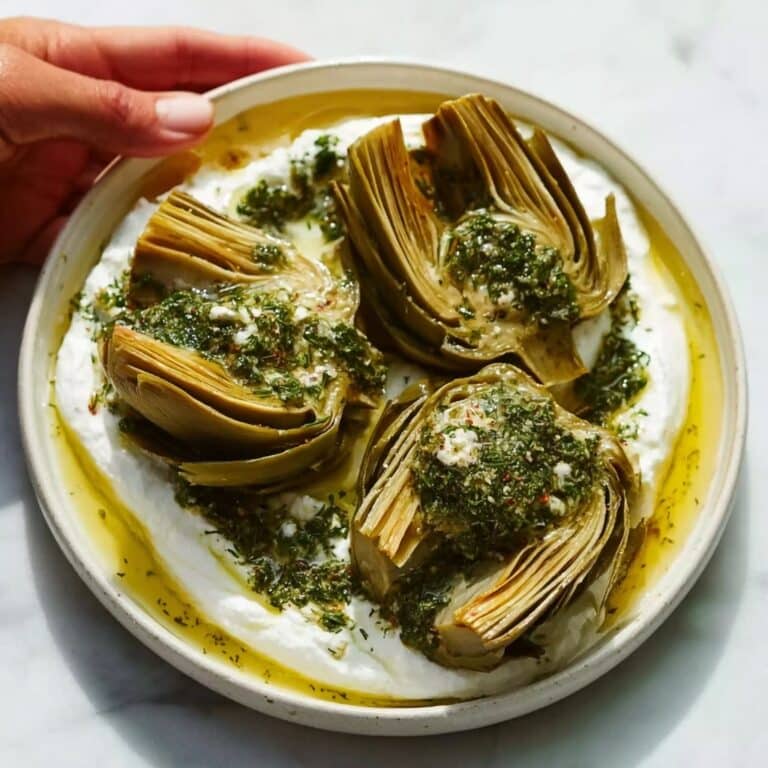 Artichokes on Whipped Ricotta with Herb Gremolata Recipe