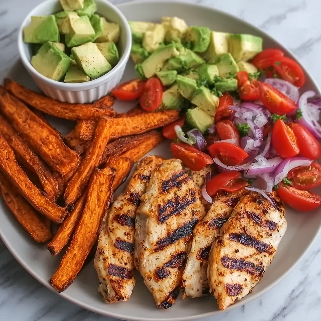 Chicken with Sweet Potato Fries & Avocado Salsa Recipe 5 Chicken with Sweet Potato Fries & Avocado Salsa Recipe - Recipe Image