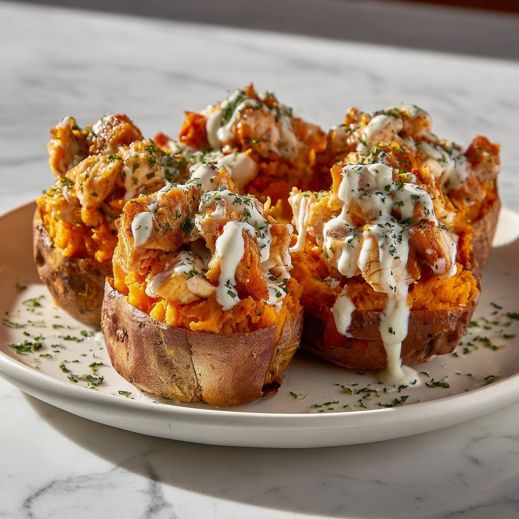 Buffalo Chicken Stuffed Sweet Potatoes Recipe - Recipe Image