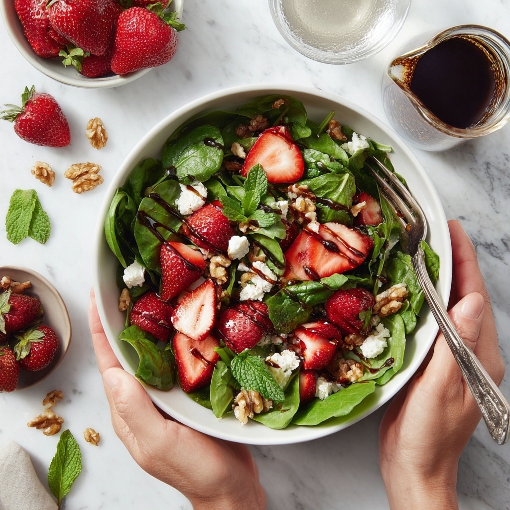 Strawberry Spinach Salad with Toasted Almonds and Feta Recipe - Recipe Image