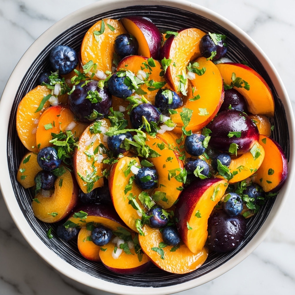 Grilled Peach and Blueberry Salad with Honey Balsamic Dressing Recipe - Recipe Image